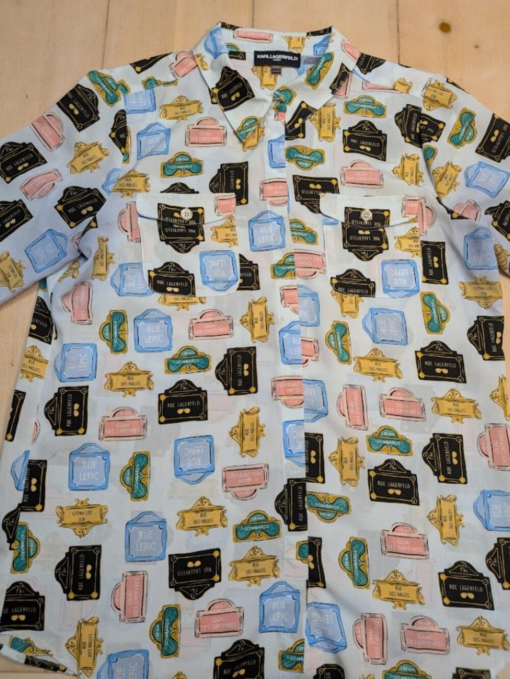 Karl Lagerfeld Paris M Rue Lagerfeld Paris Street Sign Print Shirt